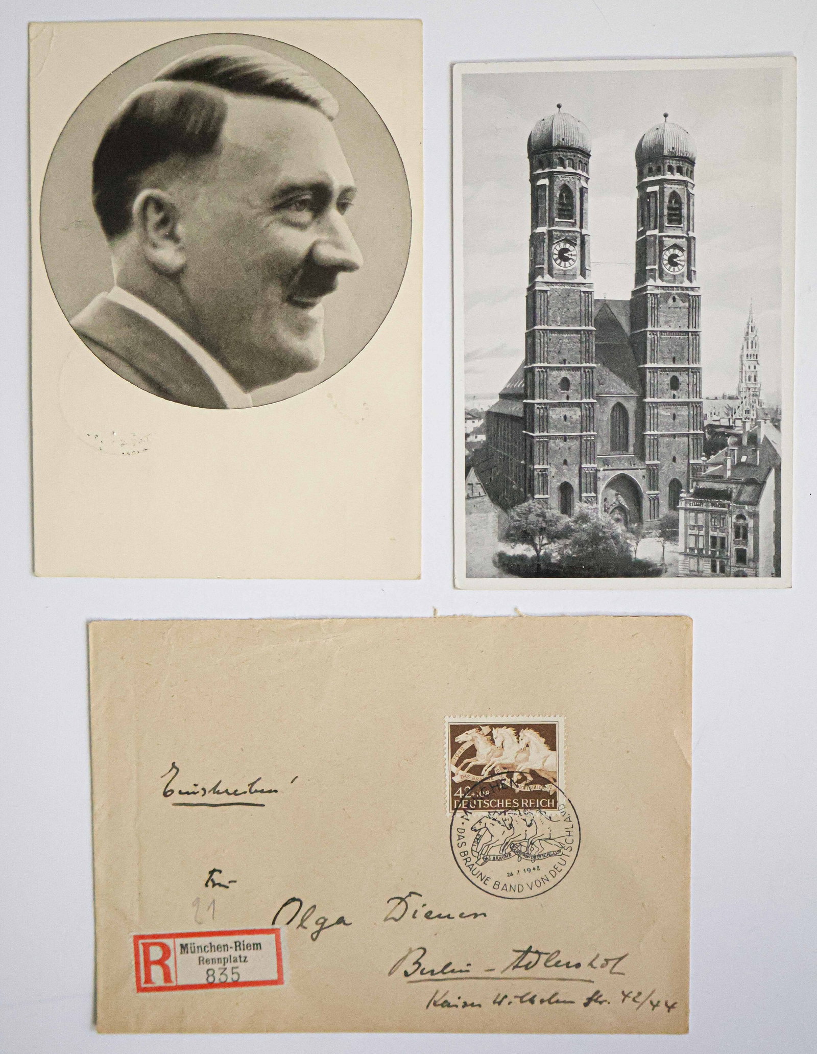 BROWN RIBBON HORSE RACES OF GERMANY PHILATELY AND COVER GROUP, 1936-1944 (30): One of the most prestigious horse races in Germany during the Third Reich was ‘Das Brune Band von Deutschland’ ('The Brown Ribbon of Germany'), run annually from 1934-1944 at the Munchen-R