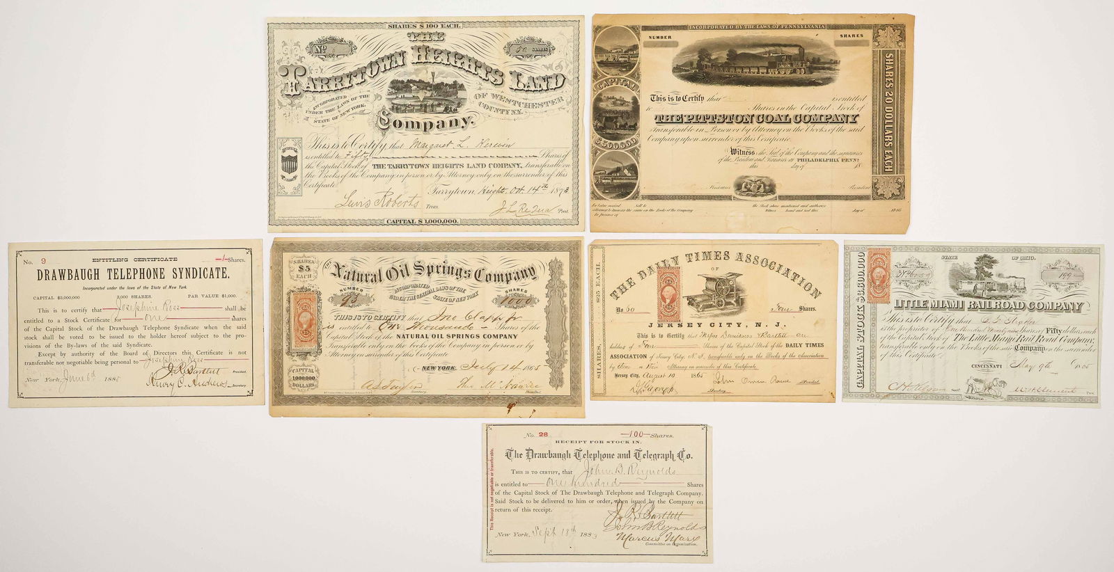 EARLY STOCK CERTIFICATES (7) (1 of 1)