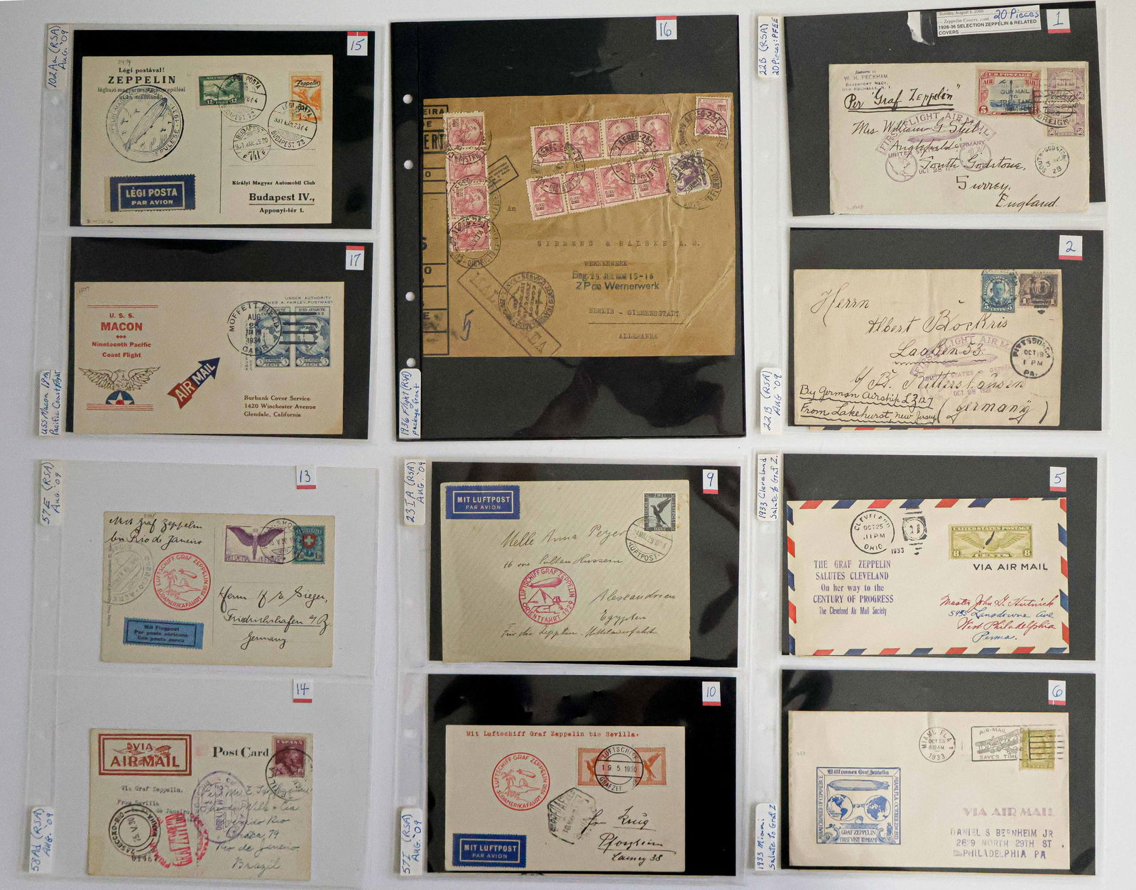 'GRAF ZEPPELIN' FLOWN MAIL COLLECTION (20) (1 of 2)