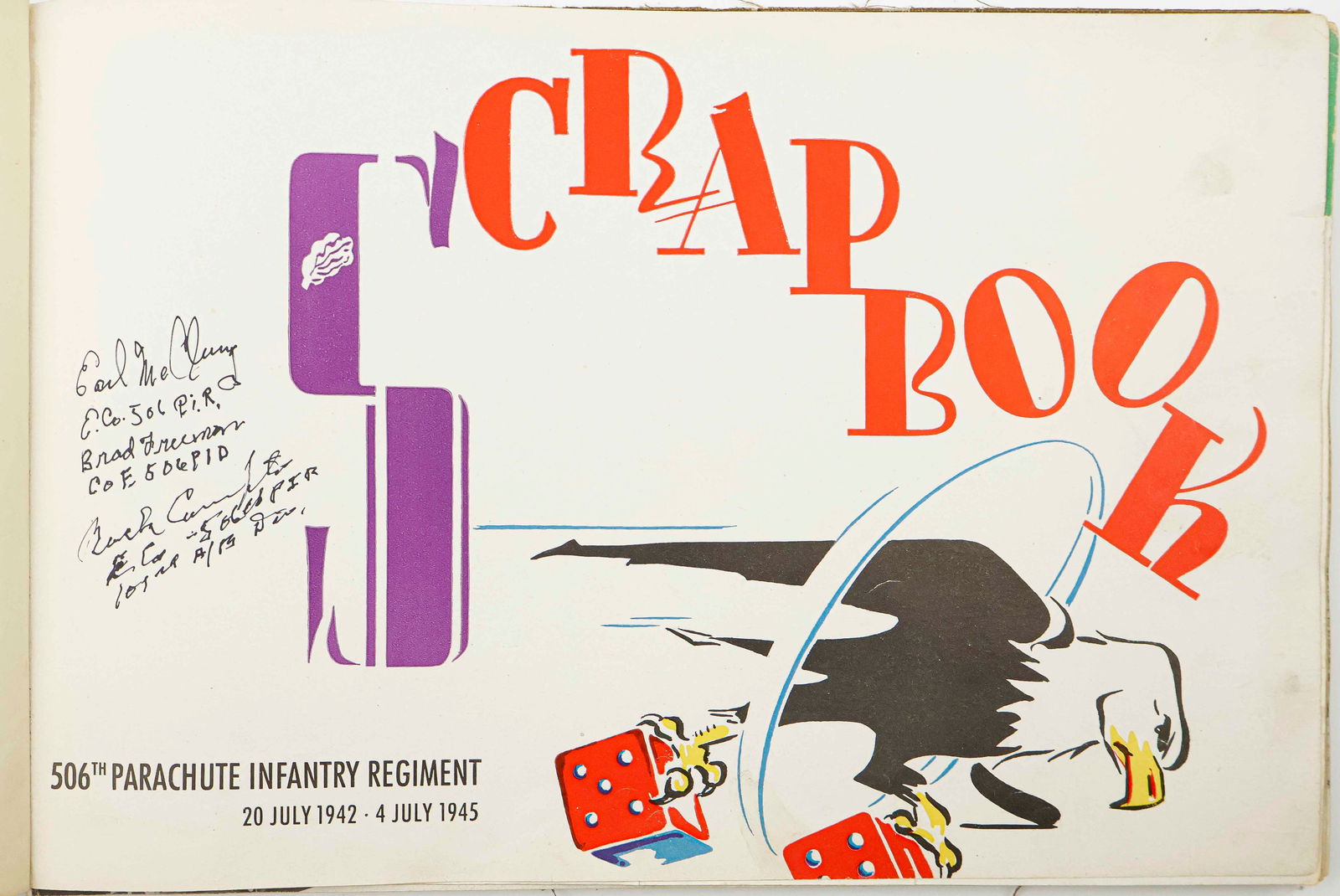 101ST AIRBORNE 506TH PARACHUTE INFANTRY ‘CURRAHEE SCRAPBOOK’ SIGNED BY FOUR MEMBERS (1 of 3)