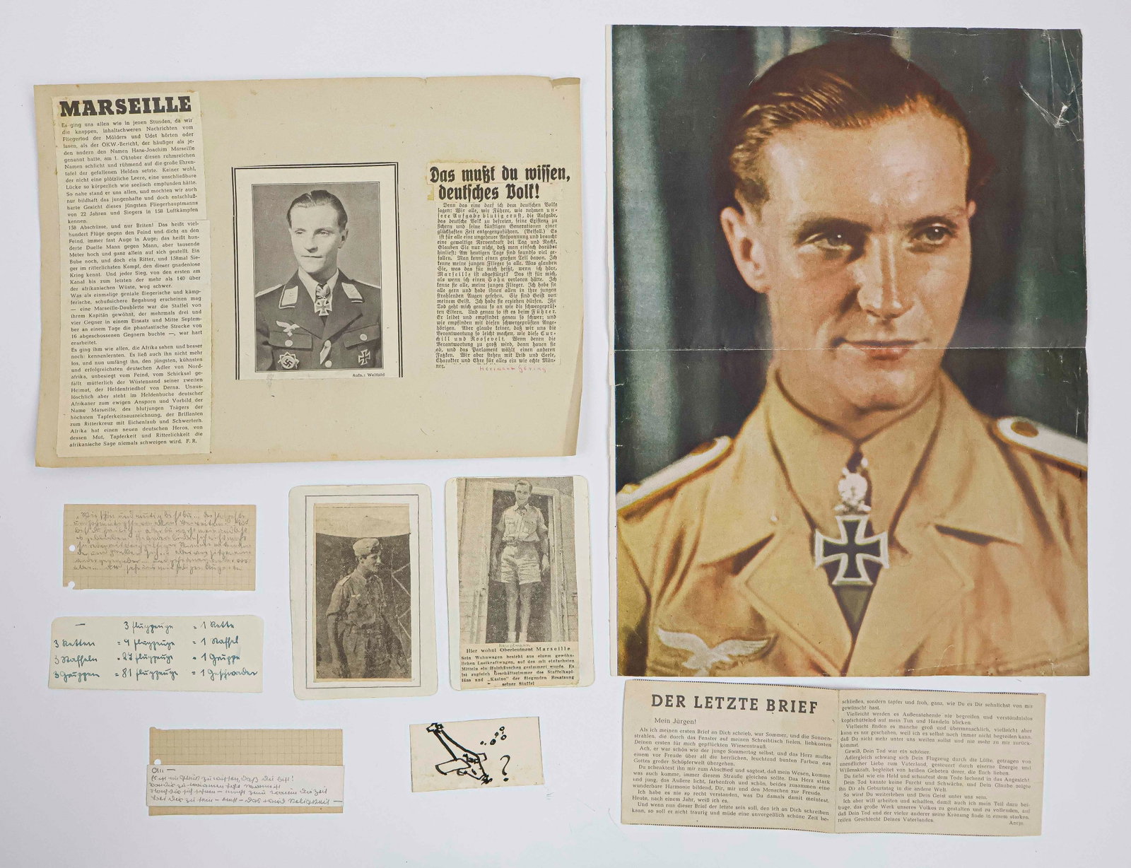 (HANS JOACHIM MARSEILLE): (1920 - 1942) German ace serving principally in North Africa, he had 158 kills in 482 sorties. Marseille was awarded a Knights Cross with Diamonds, and was rated by Galland as the war's best pilot. He