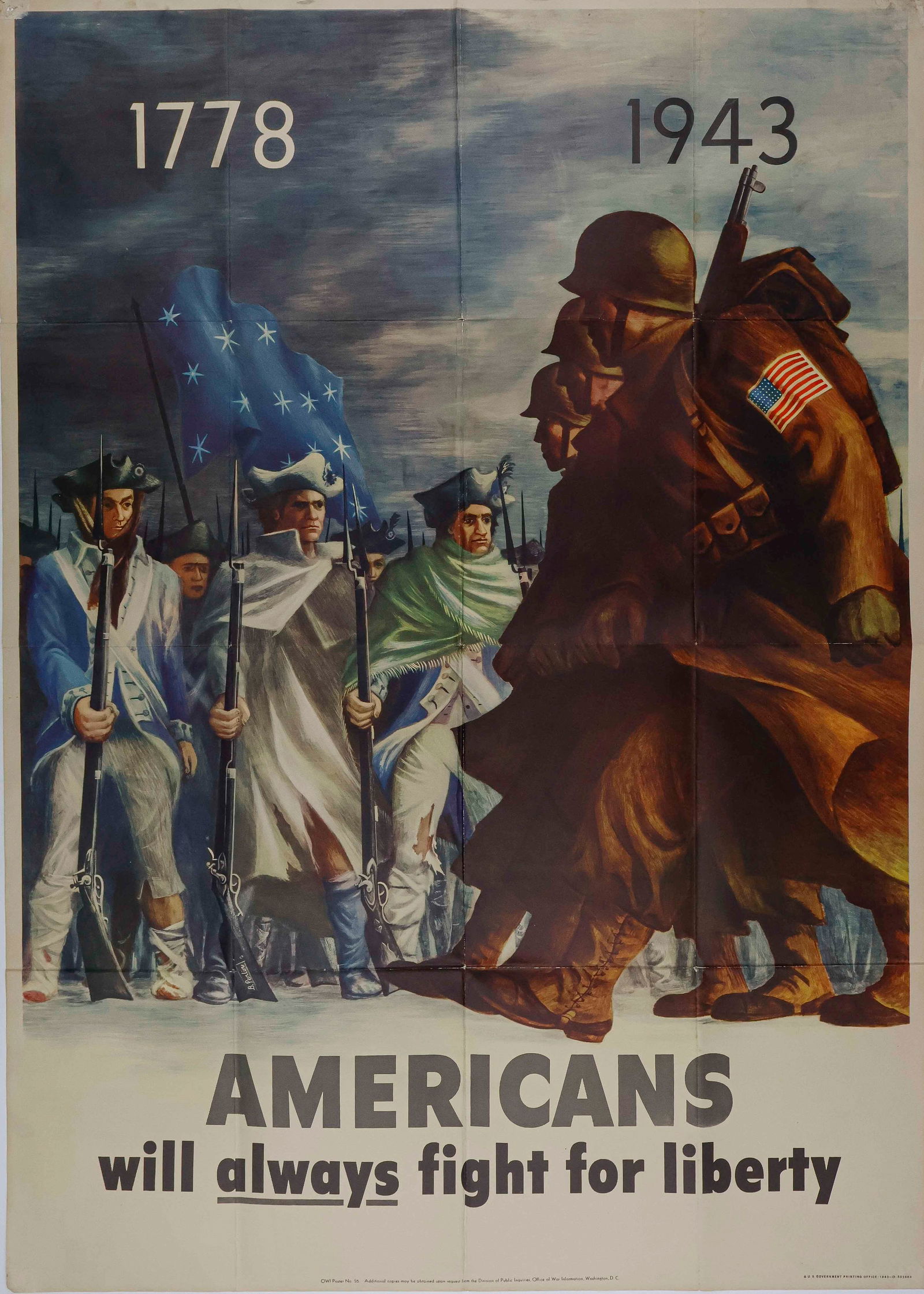 AMERICAN WORLD WAR II PATRIOTIC POSTER (1 of 1)