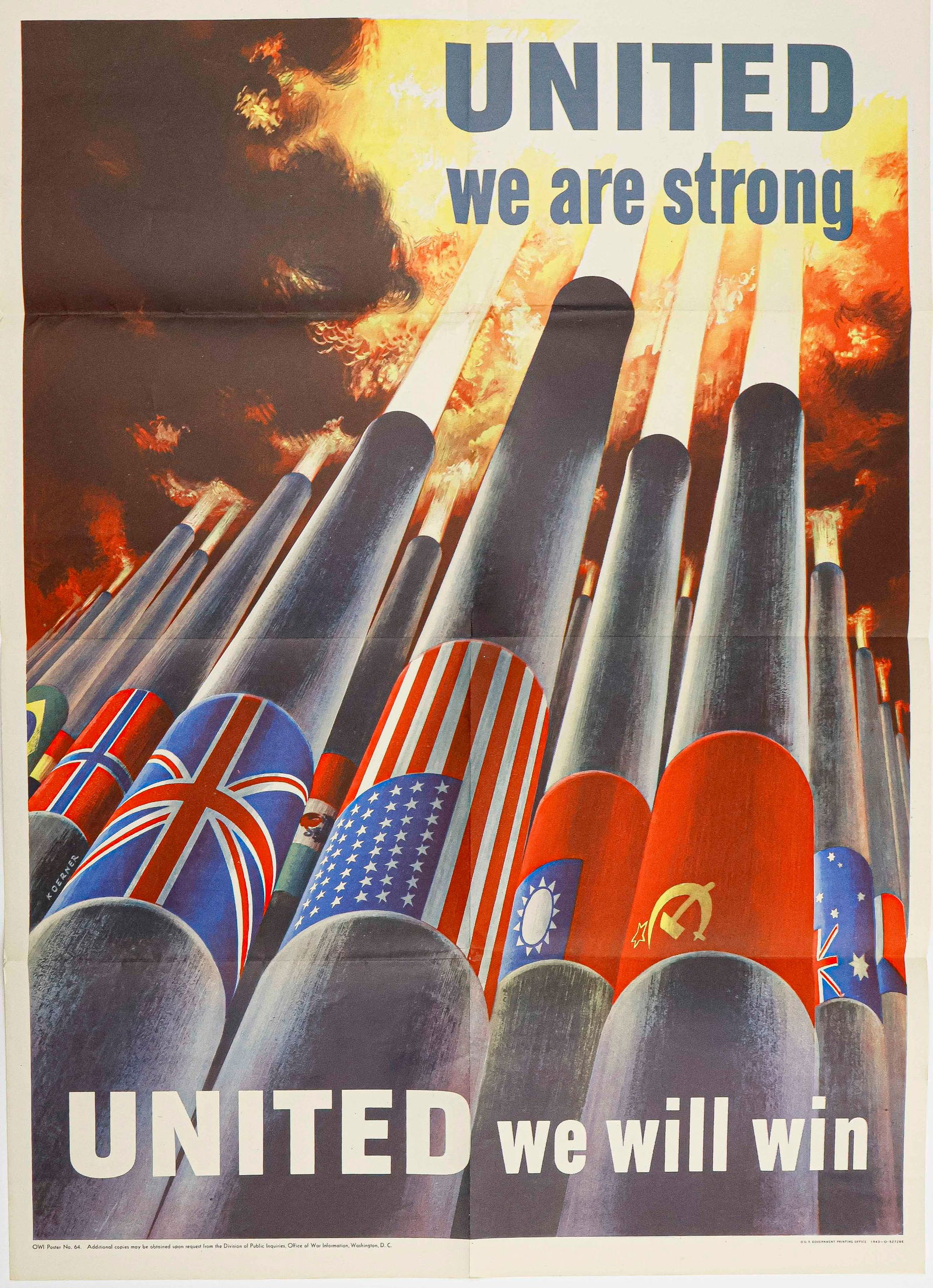 AMERICAN WORLD WAR II PROPAGANDA POSTER (1 of 1)