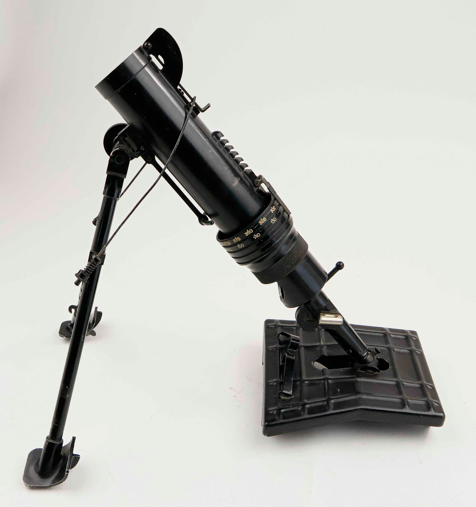 FRENCH WORLD WAR II MORTAR (DEACTIVATED): An original, deactivated French Brandt model of 1937 light mortar, designed to replace rifle grenades in infantry platoons and used during World War II. Complete and stamped ‘L. Gr. Mle 37 No. 1