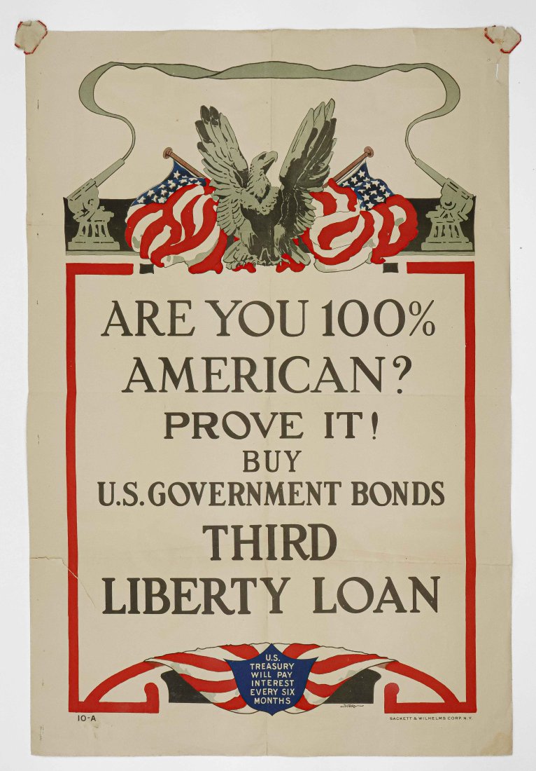 ‘ARE YOU 100% AMERICAN?’ WWI PROPAGANDA POSTER (1 of 1)