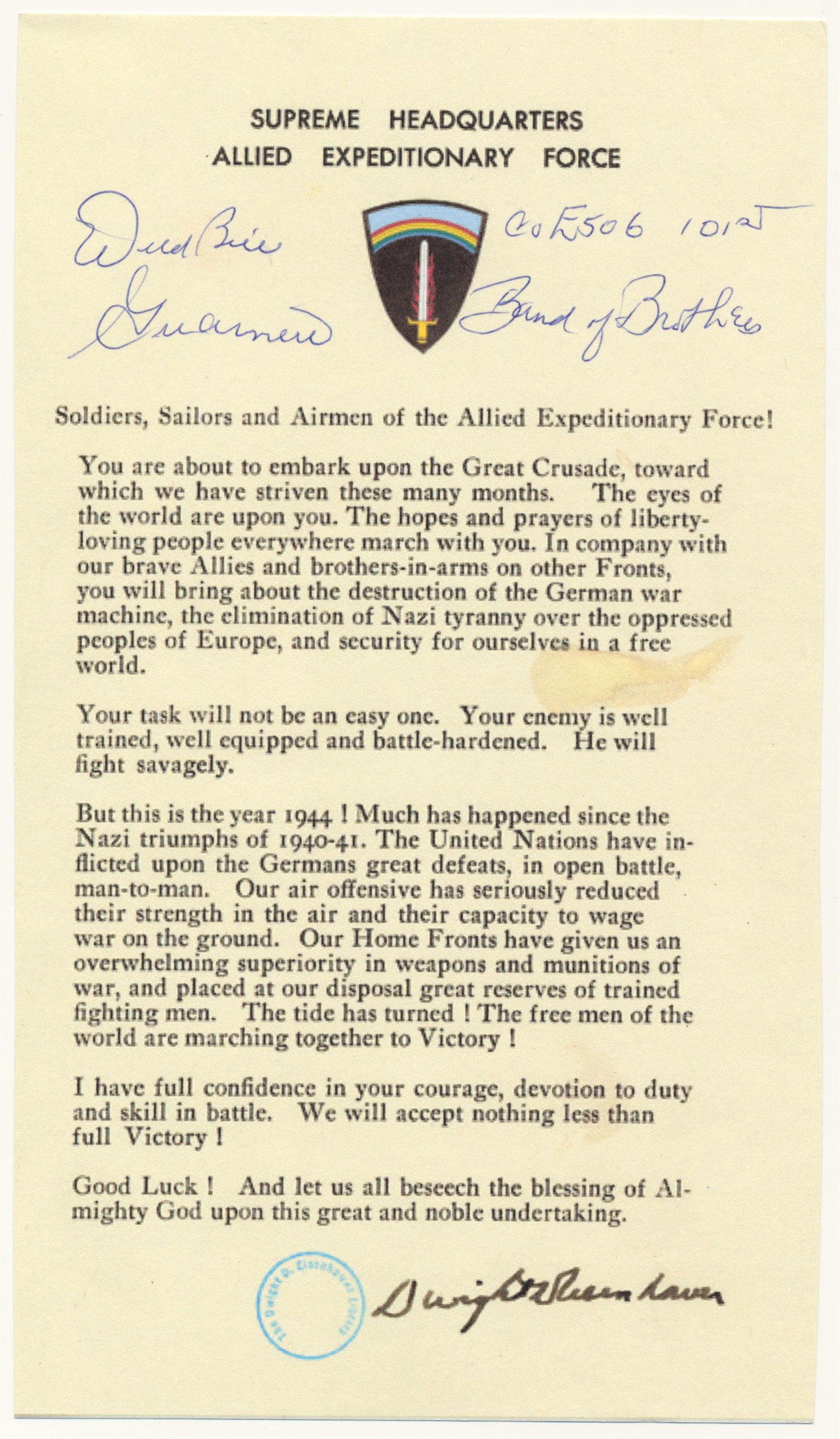 'BAND OF BROTHERS' GROUPING (6) (1 of 7)