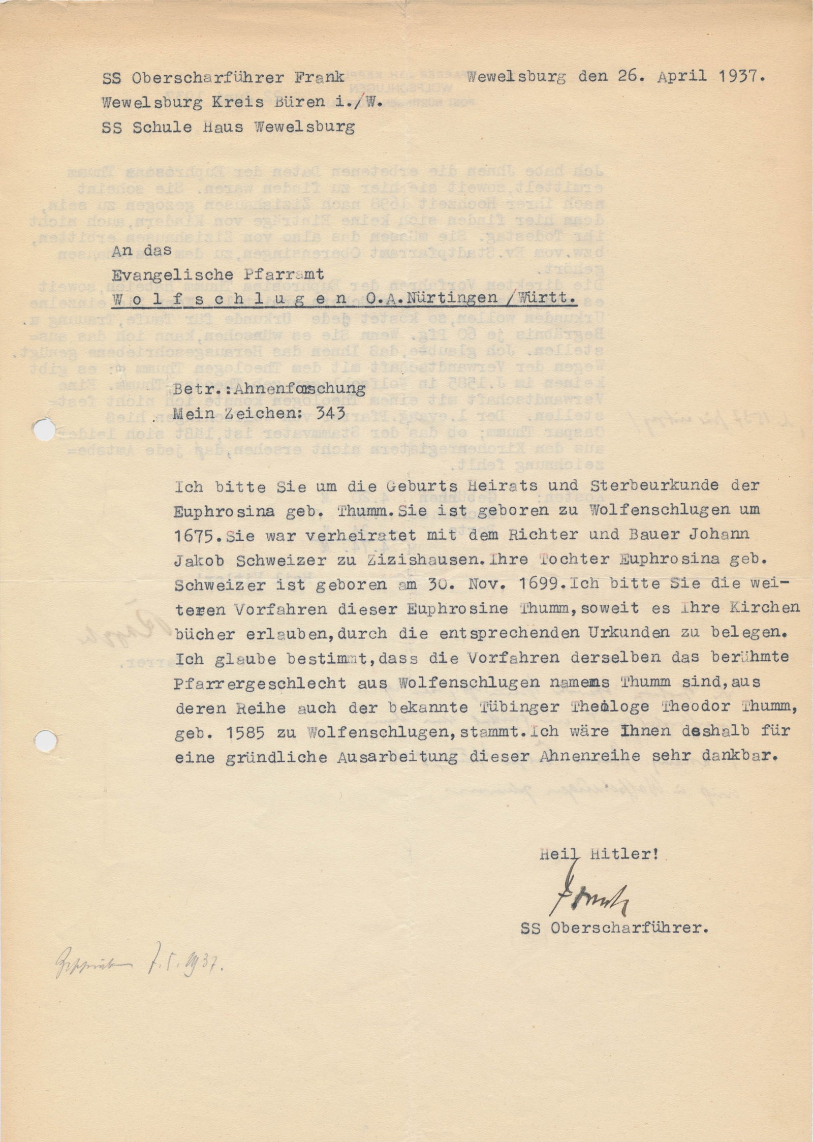 BERNHARD FRANK: (1913 - 2011) SS Commander of the Obersalzberg complex who arrested Hermann Goring on April 25, 1945 by order of Adolf Hitler. He had previously served as a librarian at Wewelsburg Castle, the ideolog