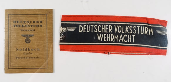 DEUTSCHER VOLKSSTURM SOLDBUCH AND ARMBAND