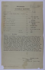R.A.F. BATTLE OF BRITAIN COMBAT REPORT