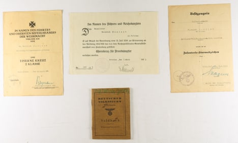 VOLKSTURM SOLDBUCH AND AWARD DOCUMENTS