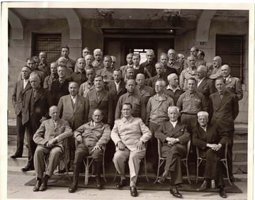 'CAMP ASHCAN' PHOTOGRAPH OF ACCUSED GERMAN WAR CRIMINALS