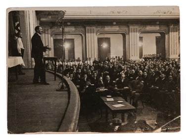 HITLER GIVES A SPEECH IN 1930