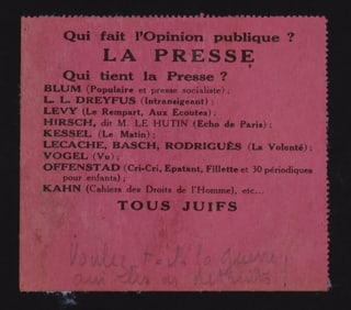 FRENCH ANTI-SEMITIC PROPAGANDA