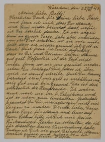 LETTER SENT FROM THE WARSAW GHETTO