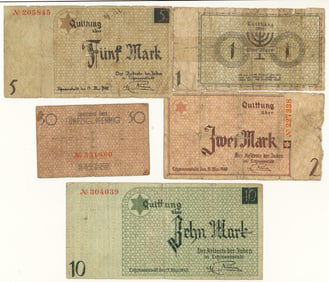 LITZMANNSTADT GHETTO REICHSMARK NOTES (5)