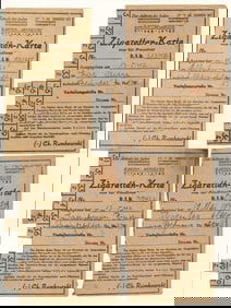LODZ GHETTO CIGARETTE RATION CARDS AND ATTESTATIONS