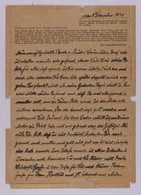 SACHSENHAUSEN PRISONER'S LETTER