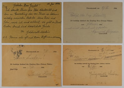 THERESIENSTADT CAMP POSTCARDS (4)