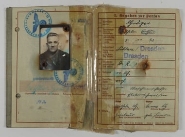 WEHRPASS FOR AN SS GUARD AT SACHSENHAUSEN