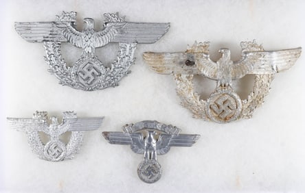 GERMAN SHAKO AND HAT BADGES (4)