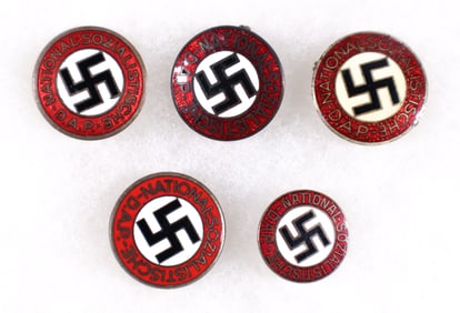 NAZI PARTY MEMBERSHIP PINS (5)