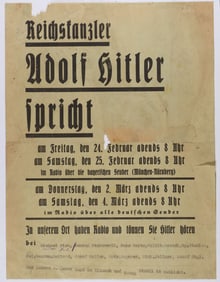 'REICHSCHANCELLOR ADOLF HITLER SPEAKS...'