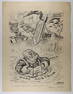 ANTI-MUSSOLINI NAPLES BOMBING POLITICAL CARTOON