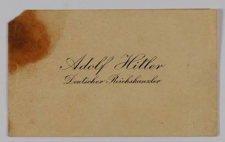 ADOLF HITLERíS PERSONAL CALLING CARD