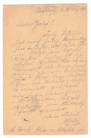 WORLD WAR I SOLDIER'S POSTCARD SENT TO JOSEPH GOEBBELS