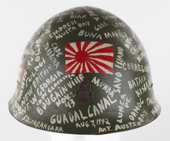 'VICTORY-DECORATED' CAPTURED JAPANESE LANDING FORCES HELMET