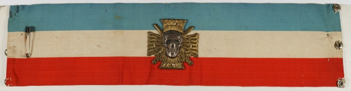 ORIGINAL ARMBAND OF THE FRENCH RIGHT-WING GROUP, CROIX-DE-FEU