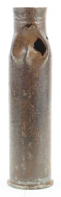 GERMAN 55 MM BATTLE DAMAGED SHELL CASING