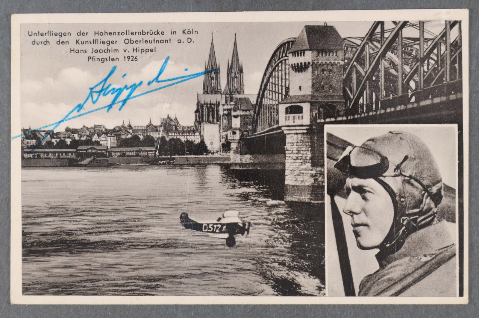 HANS-JOACHIM VON HIPPEL: (1893 - 1975) German World War I fighter pilot with Jasta 5, witnessed von Richthofen's death, and in 1936 joined the Luftwaffe where he flew transport Junkers Ju 52. Postcard photographs, a montage s