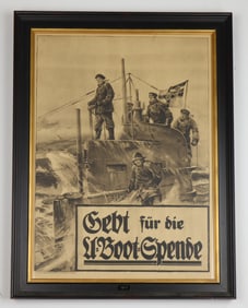 WORLD WAR I GERMAN SUBMARINE DONATION POSTER