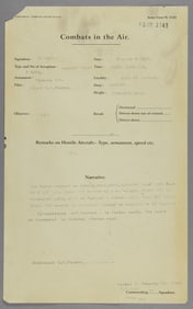 U.S. 17TH AERO SQUADRON AERIAL COMBAT REPORTS (3)