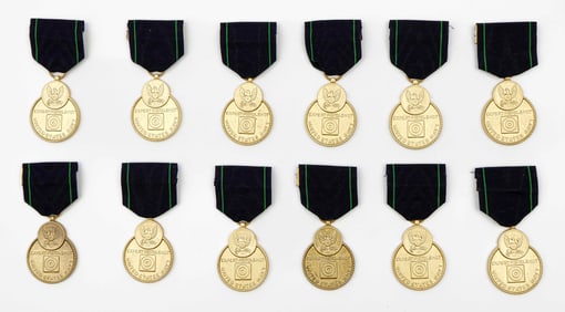 U.S. NAVY 'EXPERT PISTOL SHOT' MEDALS (12)