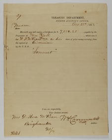 PRIZE MONEY IS PAID FOR CAPTURED BLOCKADE RUNNER 'CIRCASSIAN'