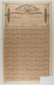 CONFEDERATE $1,000 6% BOND, ISSUED MARCH 1, 1864