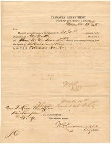 WILLIAM W. MCKEAN POSTHUMOUS PAY RECEIPT