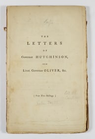 1774 LONDON EDITION OF 'THE LETTERS OF GOVERNOR HUTCHINSON...'