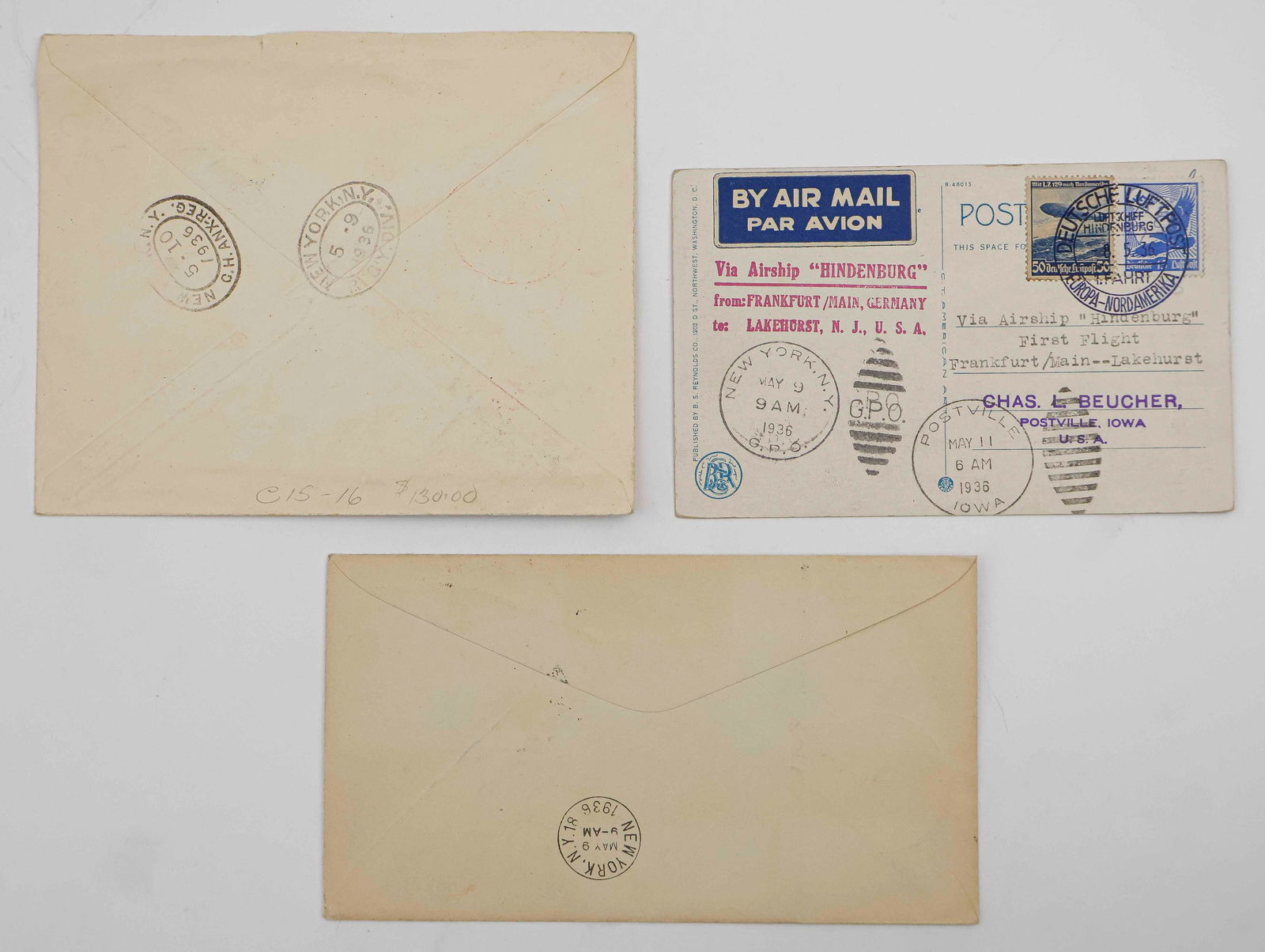 AIRSHIP 'HINDENBURG' FLOWN MAIL (3) (1 of 2)