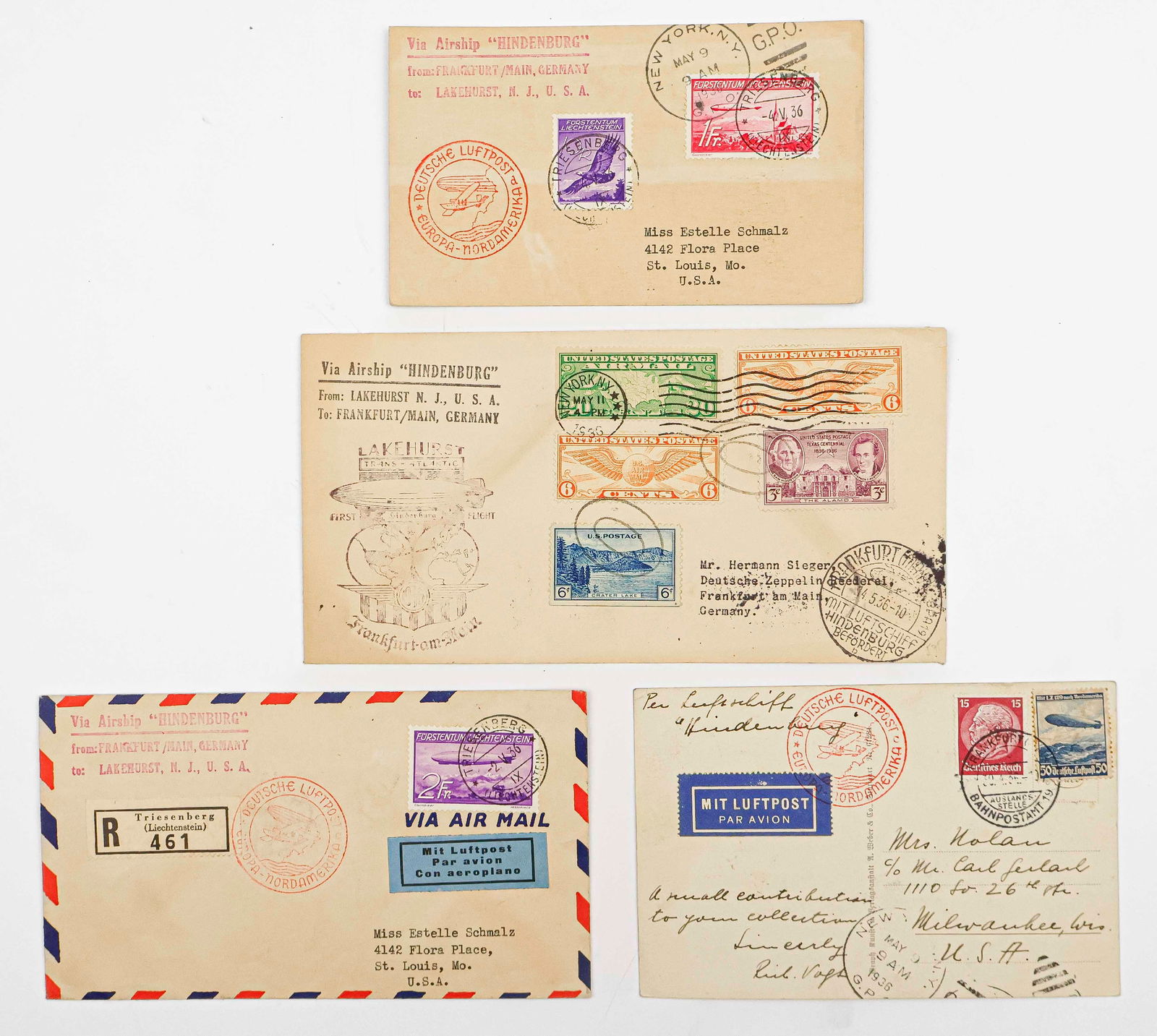 AIRSHIP 'HINDENBURG' FLOWN POST (4) (1 of 2)