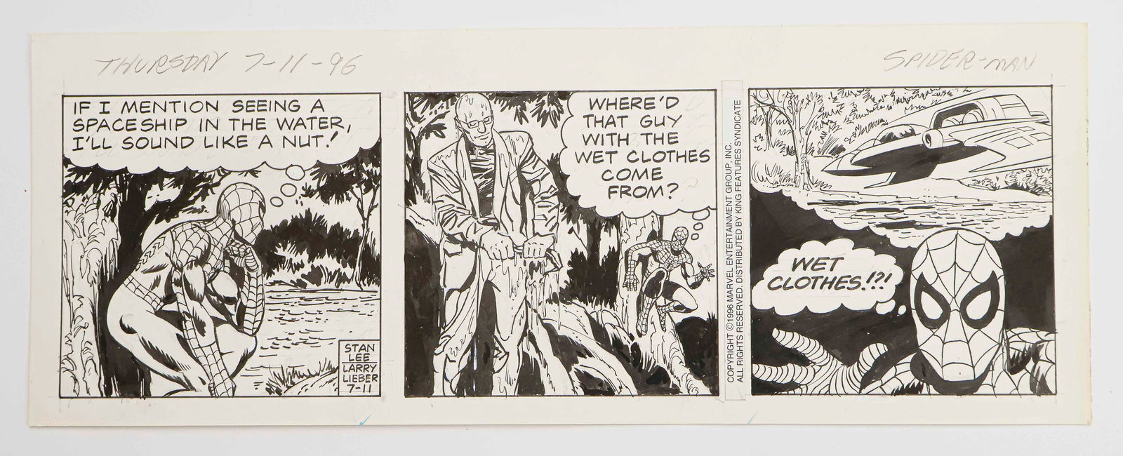THE AMAZING SPIDER-MAN ORIGINAL COMIC STRIP ART (1 of 1)
