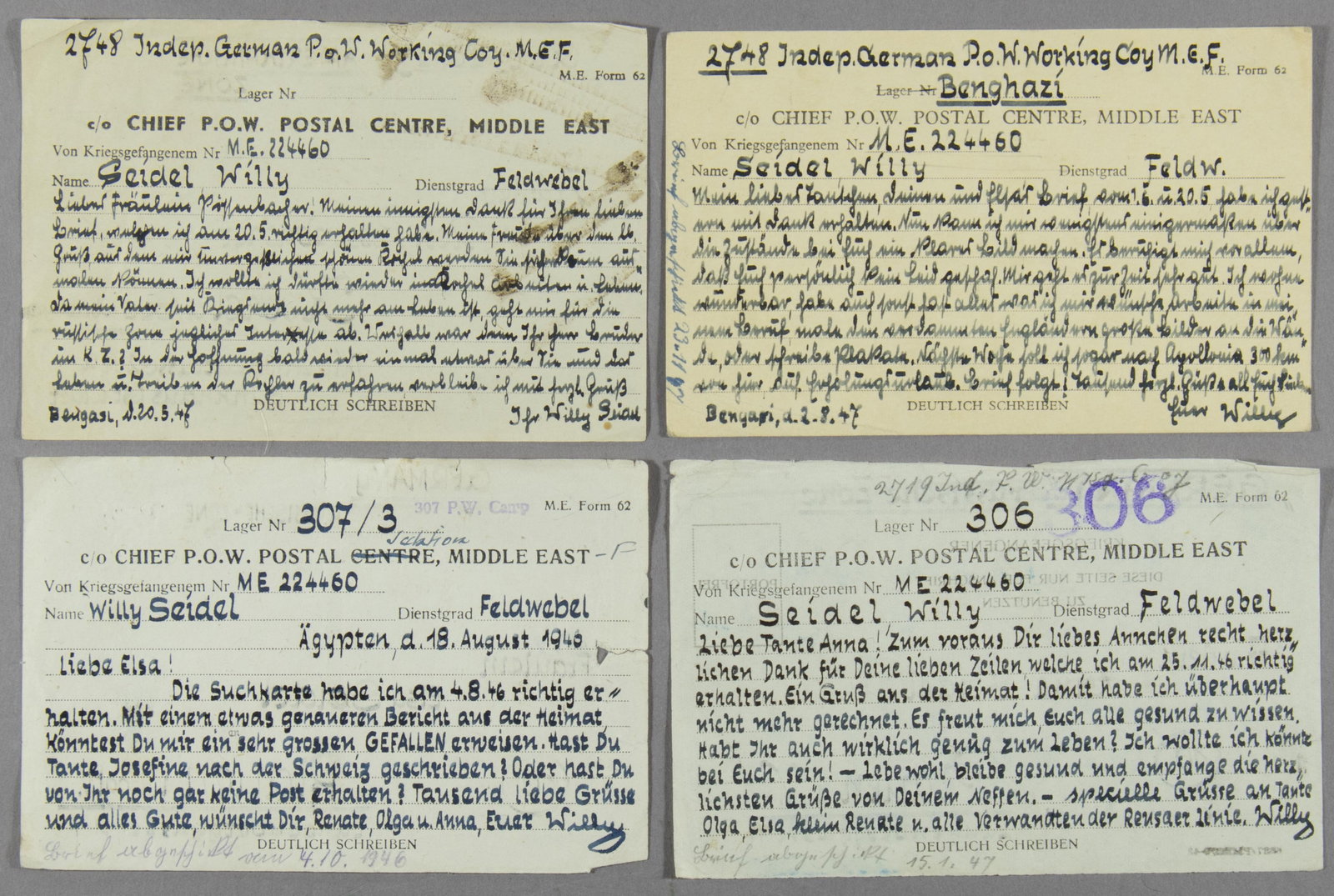 GERMAN P.O.W.'S LETTERS FROM NORTH AFRICA (1 of 4)