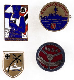 NAZI ENAMEL BADGES (4)
