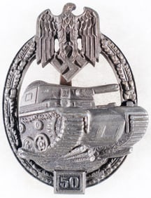 PANZER ASSAULT BADGE, 50 ENGAGEMENTS