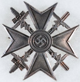 SPANISH CROSS IN SILVER WITH SWORDS