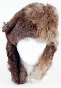 GERMAN EASTERN FRONT RABBIT-FUR WINTER CAP
