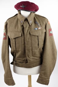 BATTLE OF ARNHEM POLISH PARATROOPER'S JACKET AND BERET