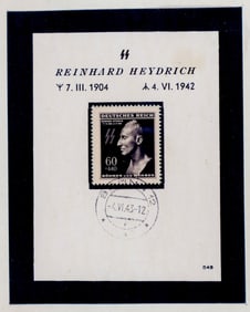 REINHARD HEYDRICH MEMORIAL STAMP SHEET